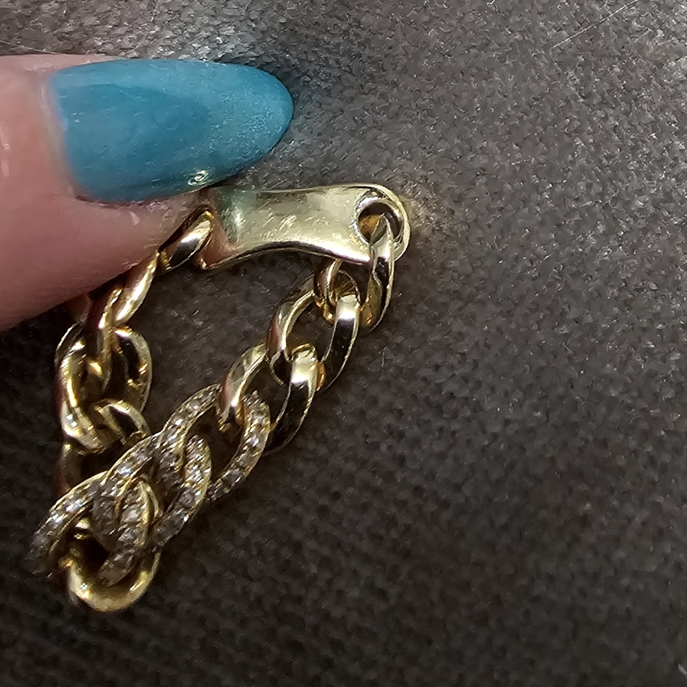 Solid Gold Diamond Chain Ring - image 8